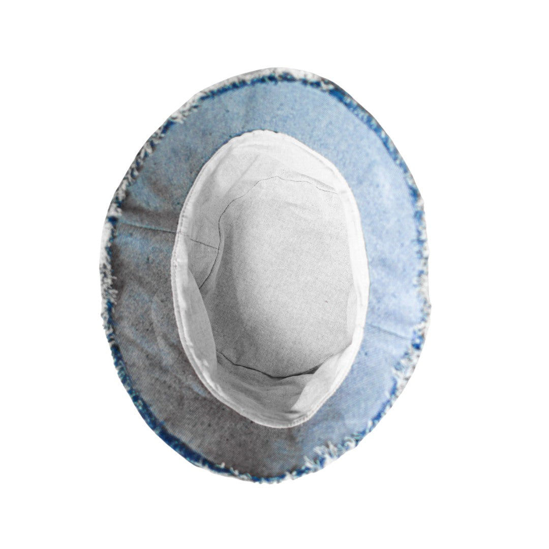 SOULITUDE Denim Patchwork Bucket Hat- One Size